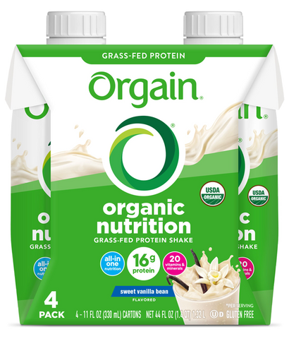 Organic Nutrition Shake Sweet Vanilla Bean 4 Pack